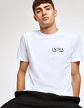 Half Sleeve White India Printed Men T-Shirt