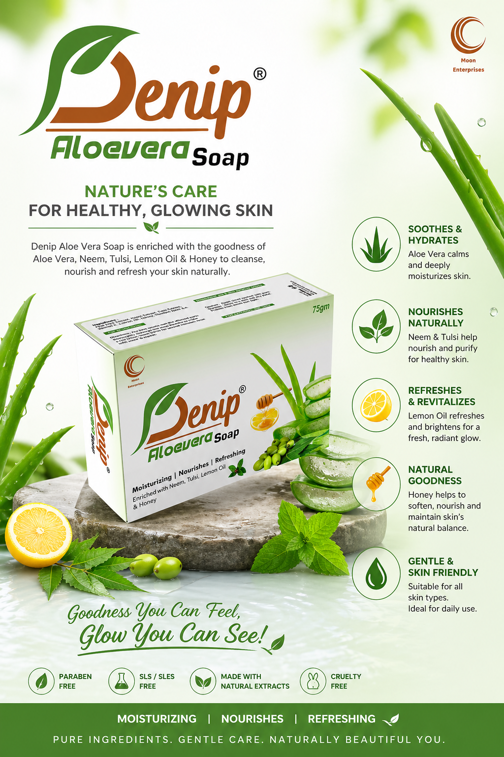 Denip Aloe Vera Soap – Clear Skin Refresh Bar | Pack of 2