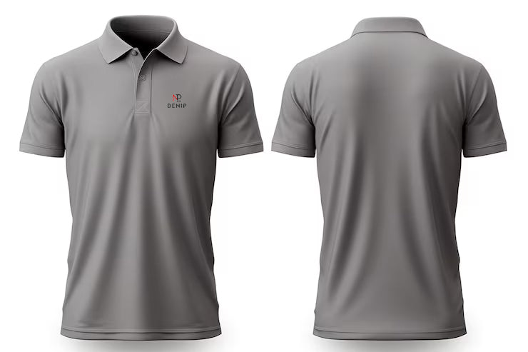 Denip Grey Polo T-Shirt for Men | Premium Matty Fabric Sports Wear Polo | Comfortable & Stylish Activewear T-Shirt