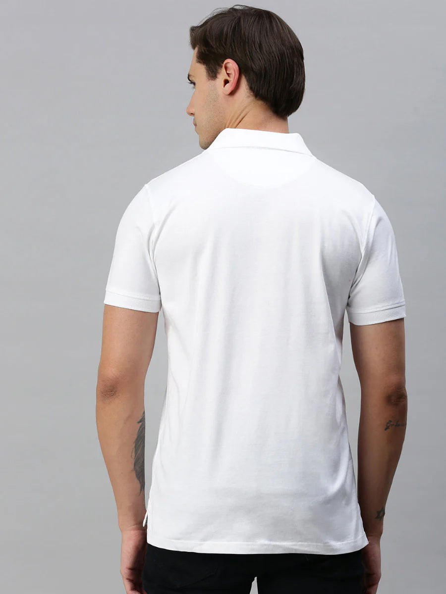 Denip Premium Matty White Polo T-Shirt