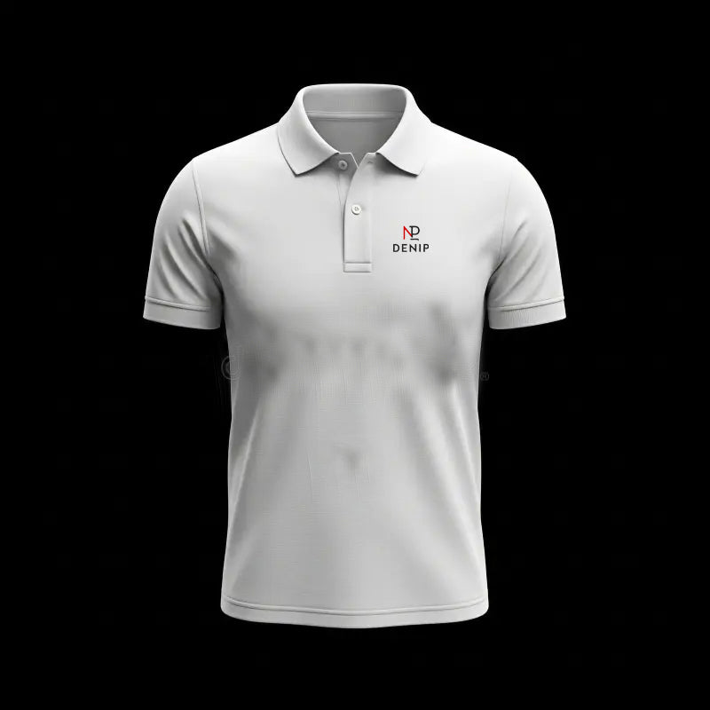 Denip Premium Matty White Polo T-Shirt