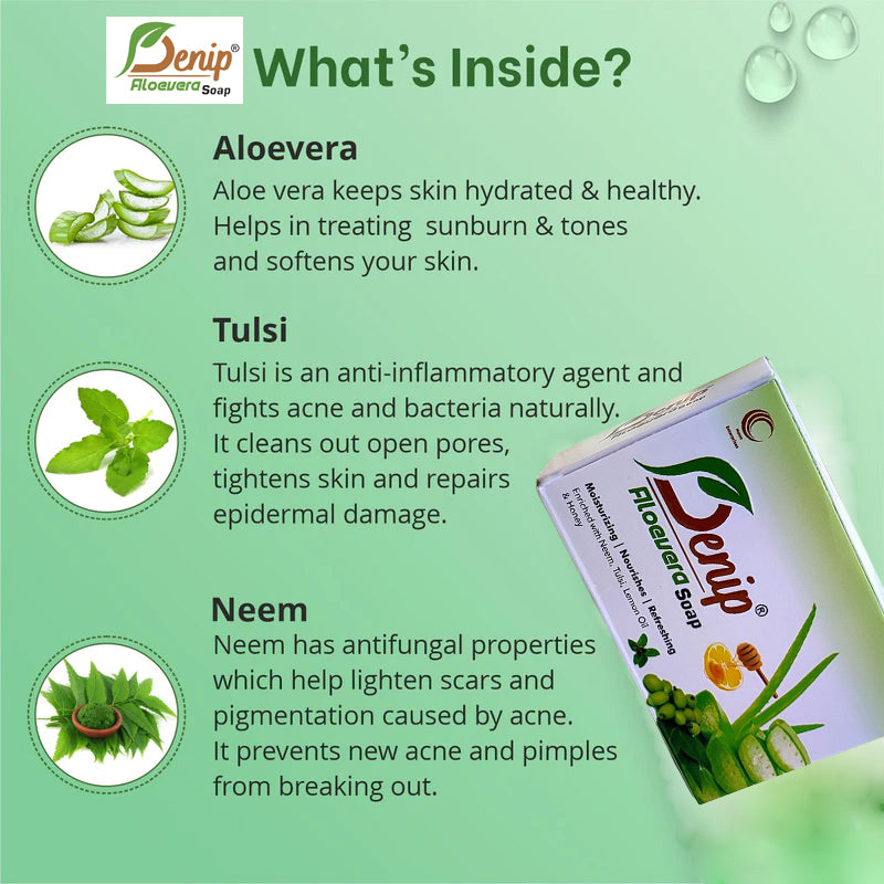 Denip Aloe Vera Soap – Clear Skin Refresh Bar | Pack of 2