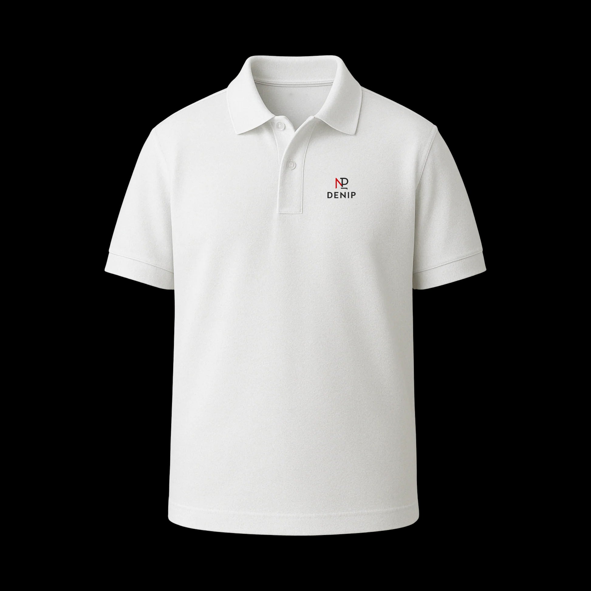 Denip High Quality White Polo T-Shirt